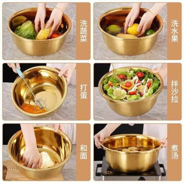 طقم عجان استانلس مدهب