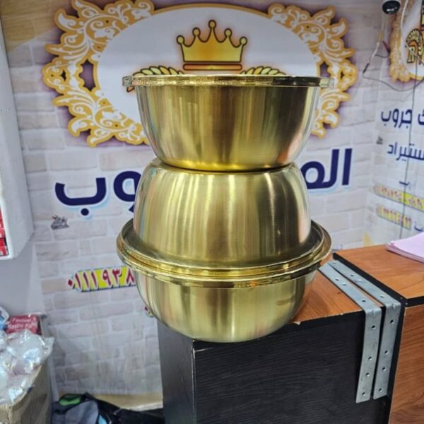 طقم عجان استانلس مدهب