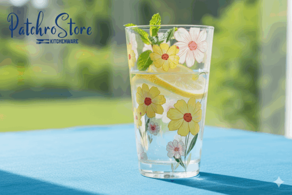 طقم أكواب كريستال شوب مرسوم