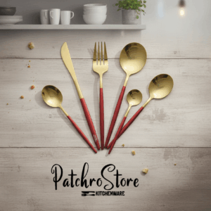 طقم ملاعق استانلس مدهب